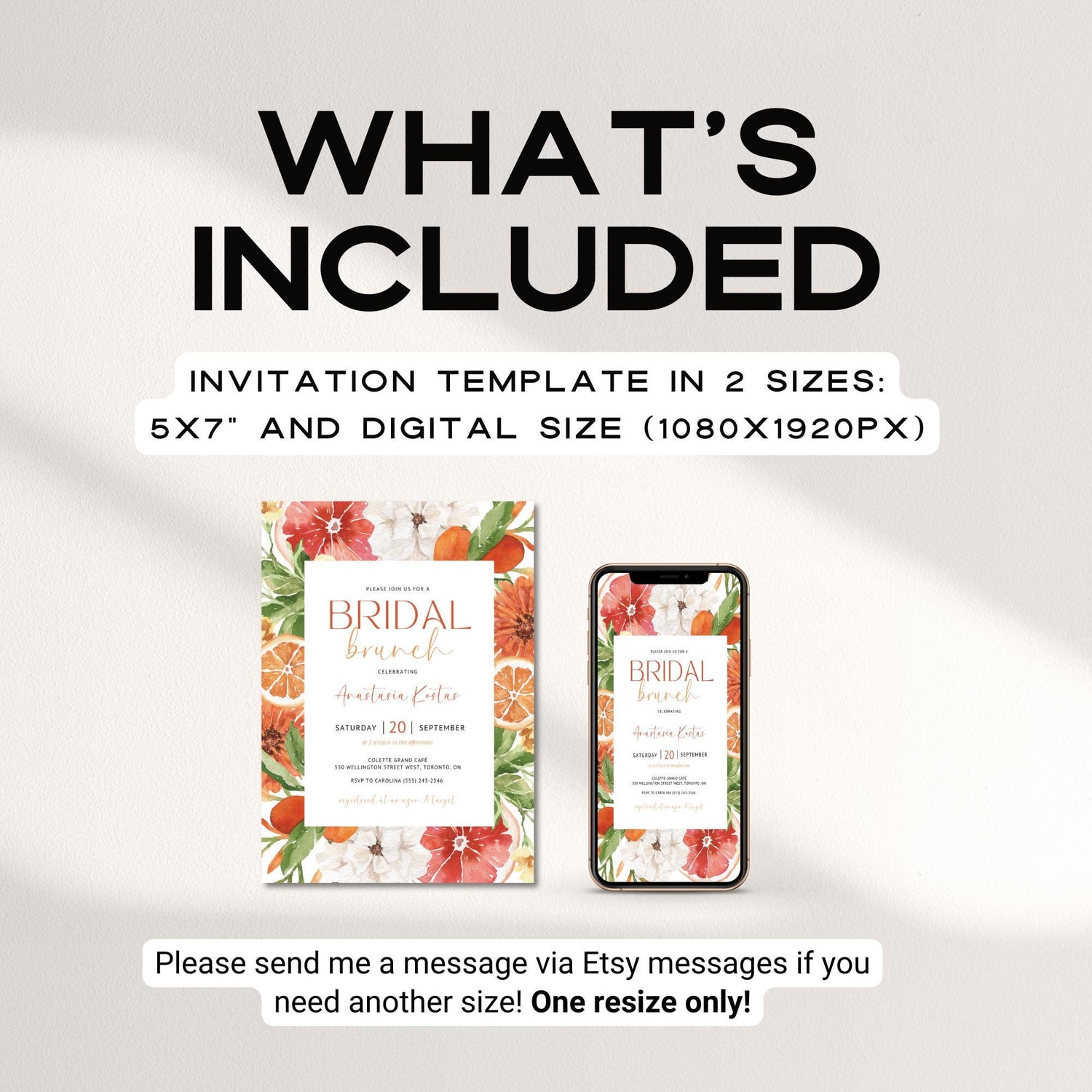 Citrus Bridal Shower Invitation – Editable Main Squeeze Bridal Brunch Template