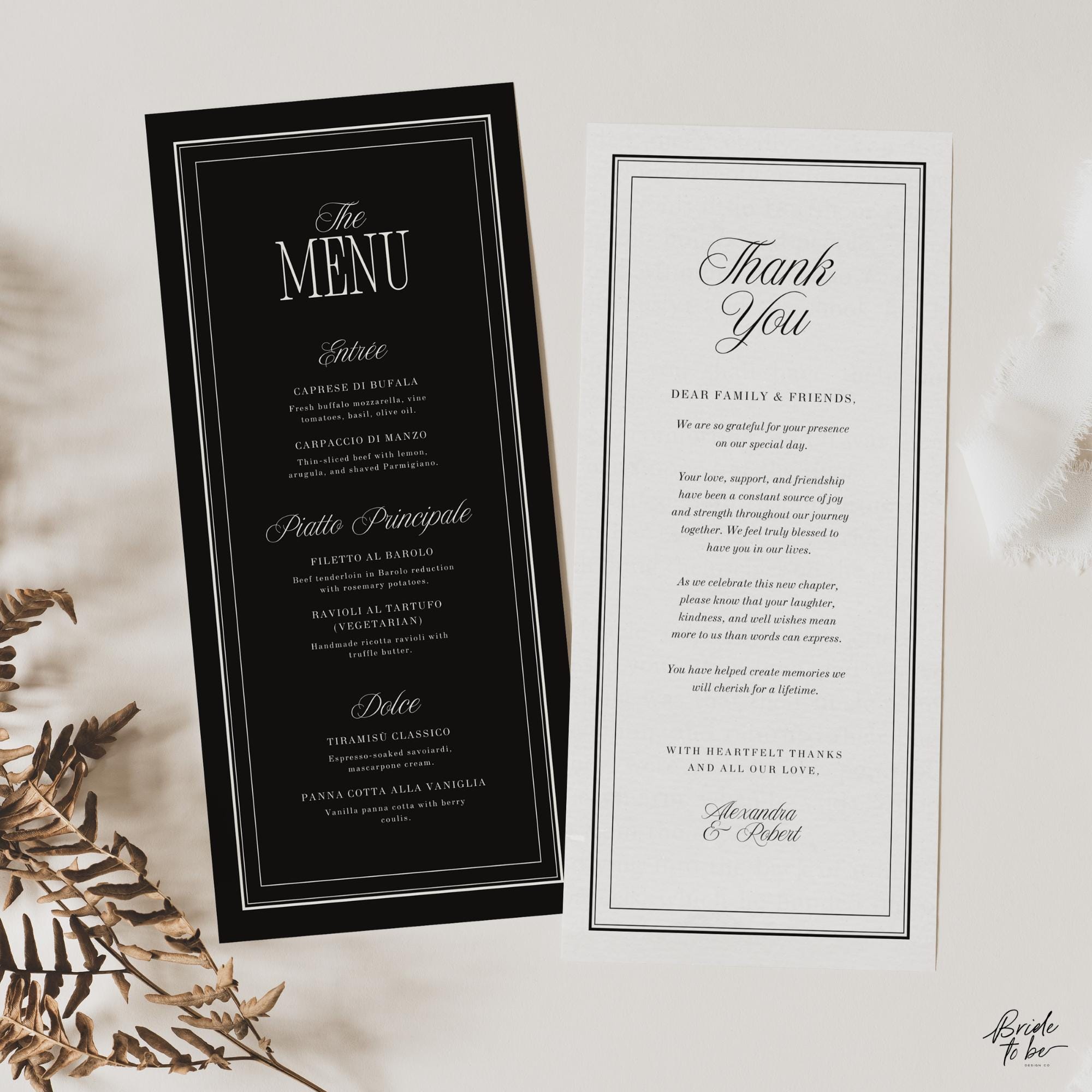 Black &amp; Ivory Wedding Bundle – Elegant Estate Wedding Canva Templates