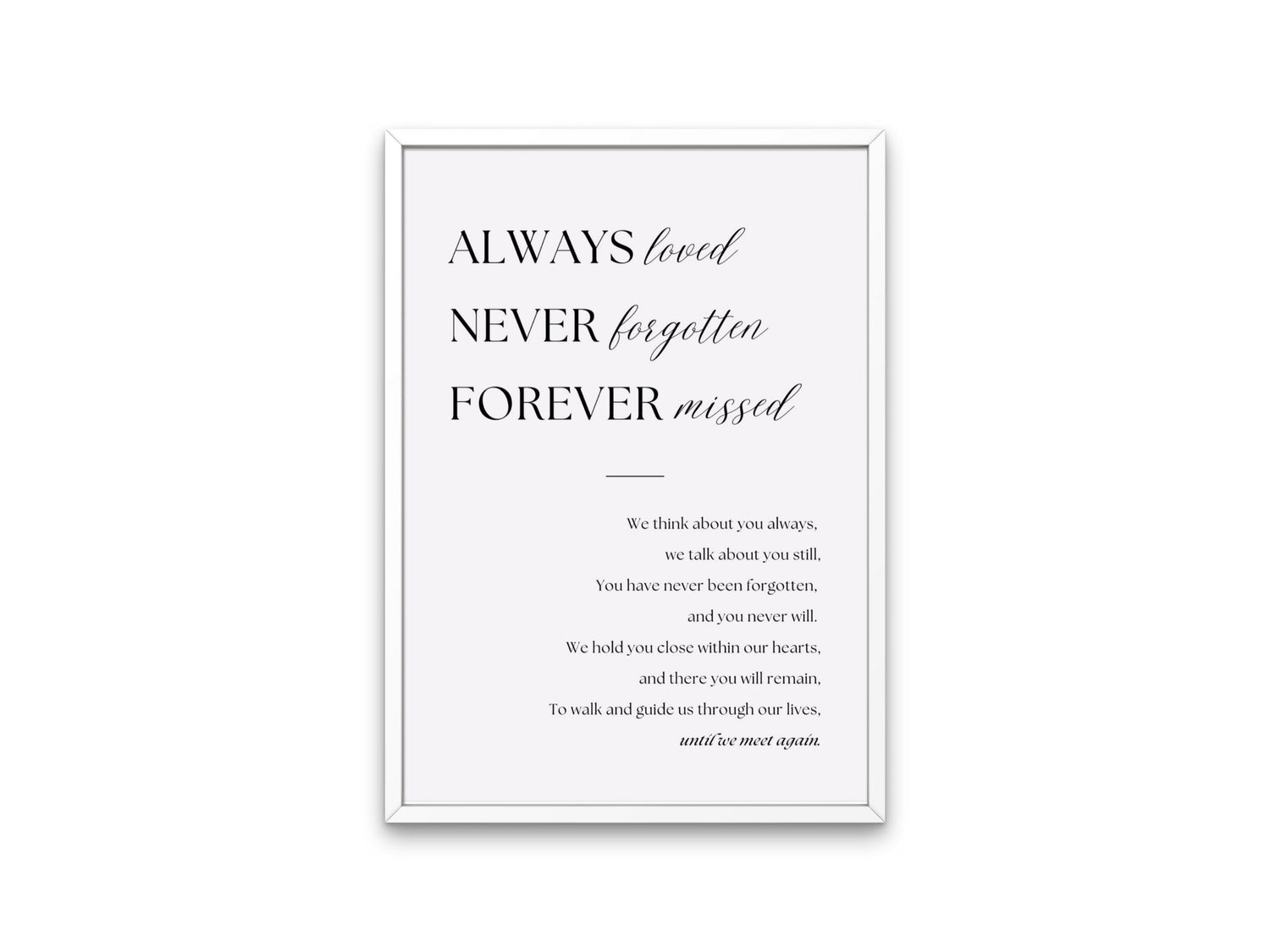 Until We Meet Again Memorial Sign – In Loving Memory Wedding Sign Canva Template