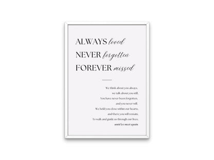 Until We Meet Again Memorial Sign – In Loving Memory Wedding Sign Canva Template