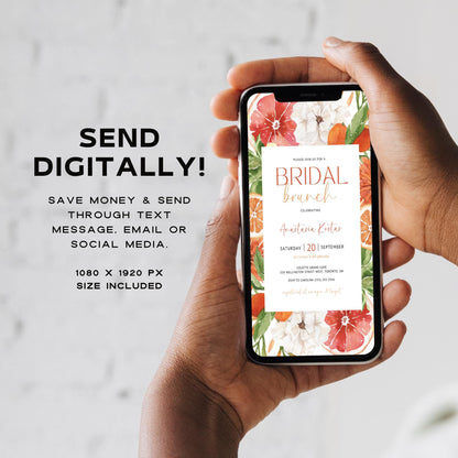 Citrus Bridal Shower Invitation – Editable Main Squeeze Bridal Brunch Template