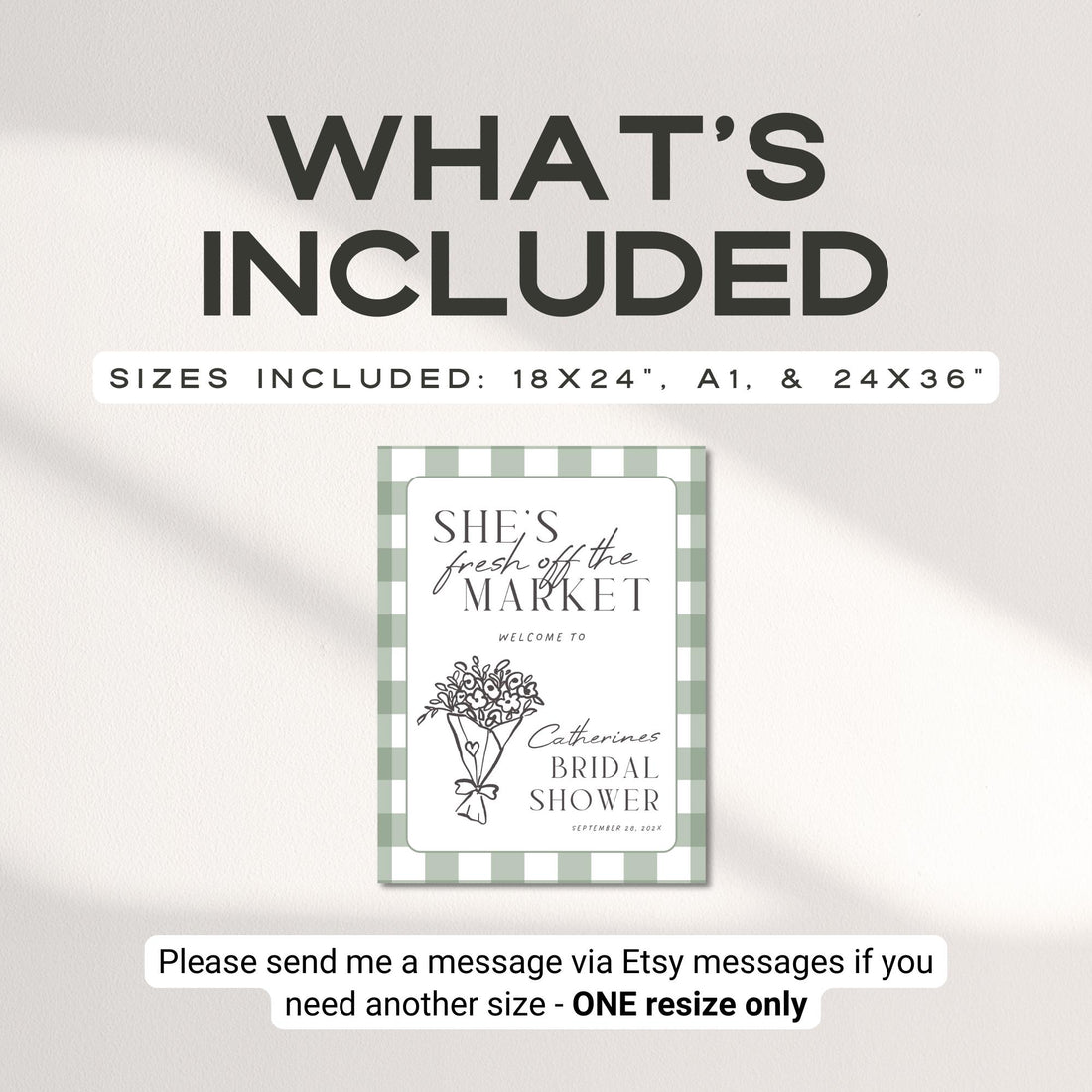 Fresh Off the Market Bridal Shower Welcome Sign – Whimsical Farmers Market Canva Template
