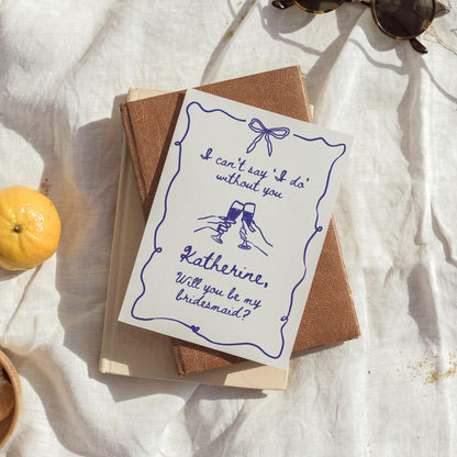 Hand-Drawn Bridesmaid Proposal Card Template – Whimsical “Will You Be My Bridesmaid?” Canva Design