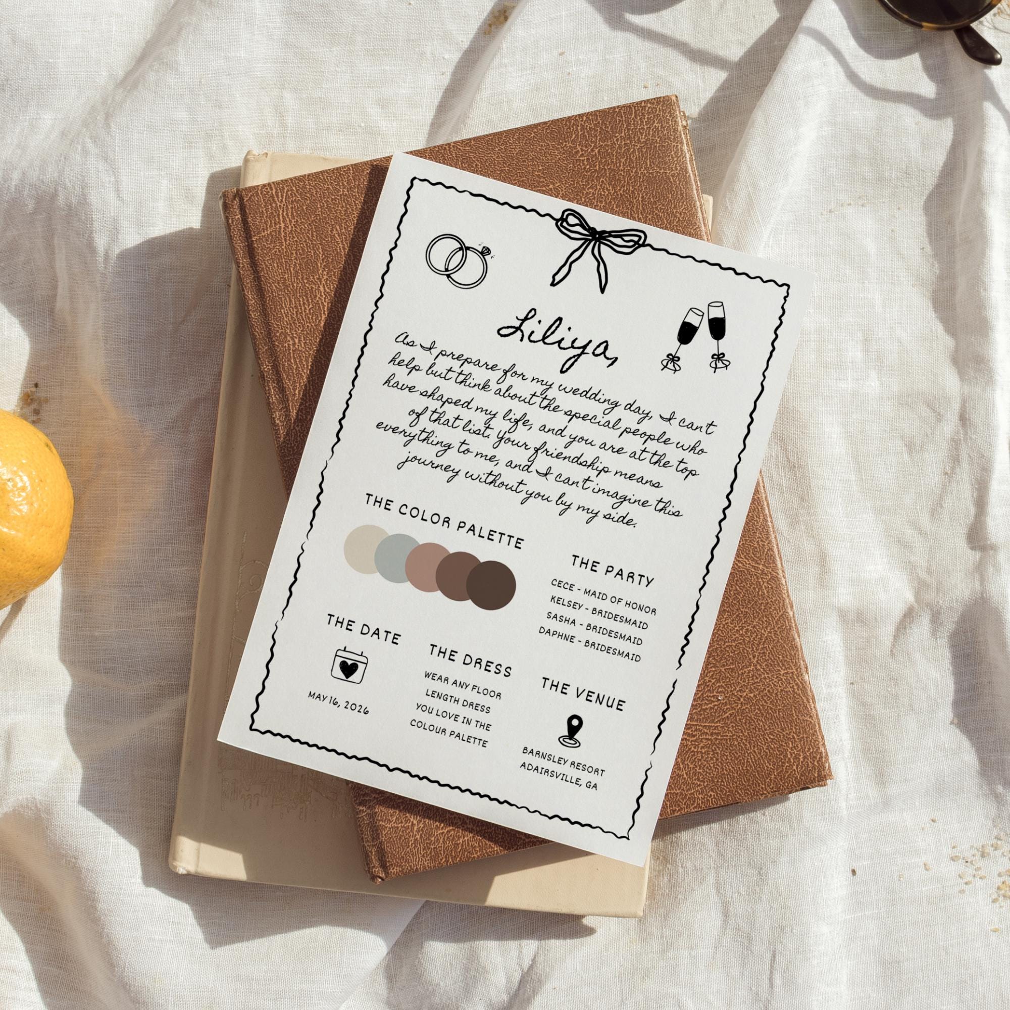 Bridesmaid Photo Proposal Card Template and Info Card, Will You Be My Bridesmaid, Bow Bridesmaid Proposal Cards, Maid of Honor Proposal, DIY