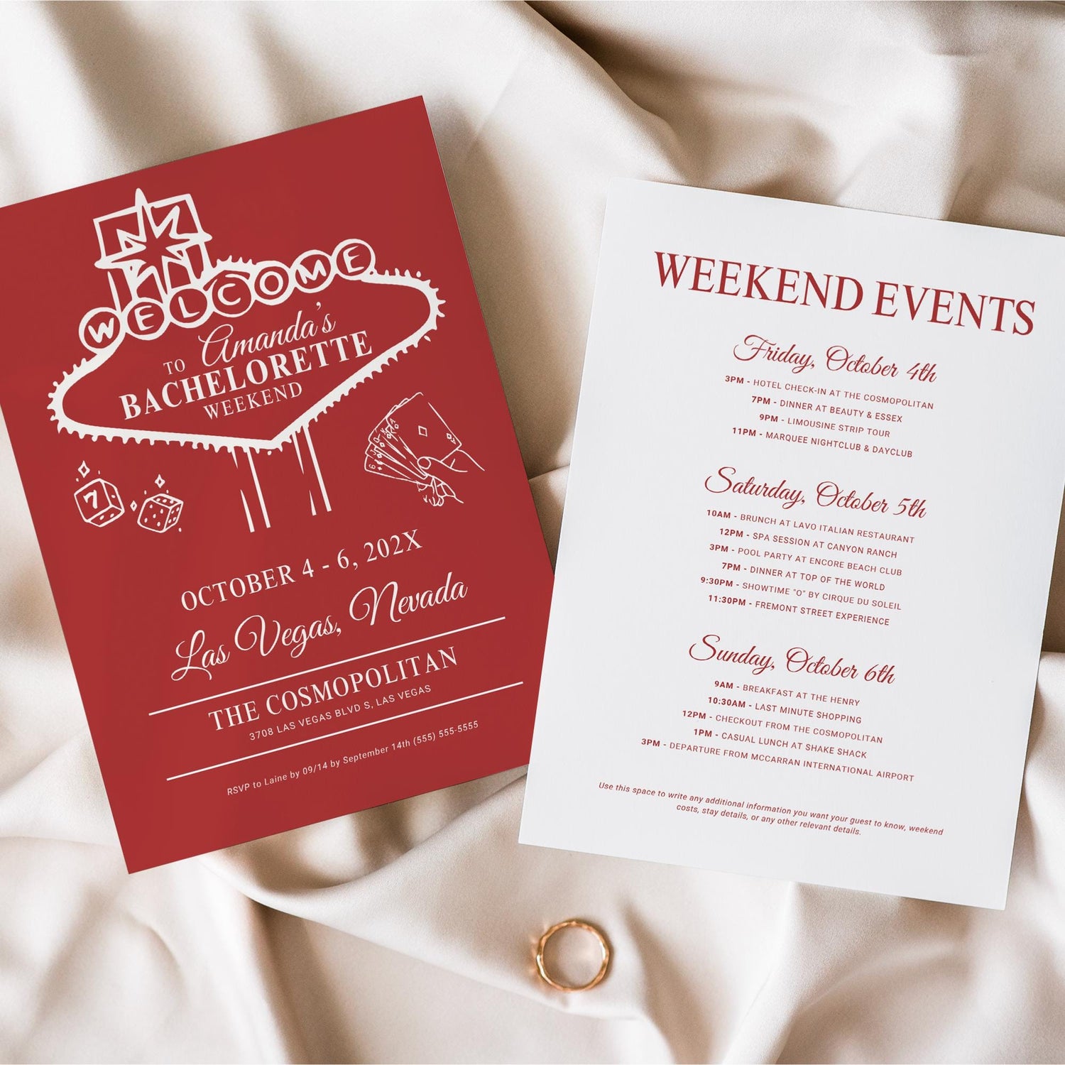 Vegas Bachelorette Invitation Template, Editable Bachelorette Party Invite, Sin City Bachelorette, Printable Vegas Invite Itinerary Canva