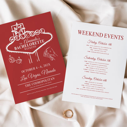 Vegas Bachelorette Invitation Template, Editable Bachelorette Party Invite, Sin City Bachelorette, Printable Vegas Invite Itinerary Canva