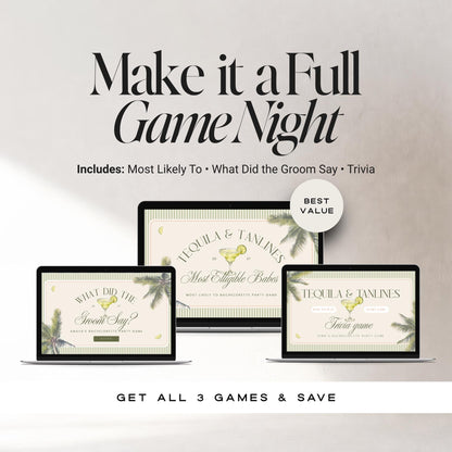 Tequila &amp; Tanlines Most Likely To Game | Animated Canva Bachelorette Game