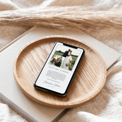 Save The Date Digital Evite Template, Digital Invite, Modern Minimalist Digital Invitation, Electronic Wedding Thank You Card Canva DIY