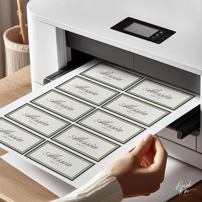 Olive Green Old Money Place Cards – Luxury Flat &amp; Folded Canva Templates