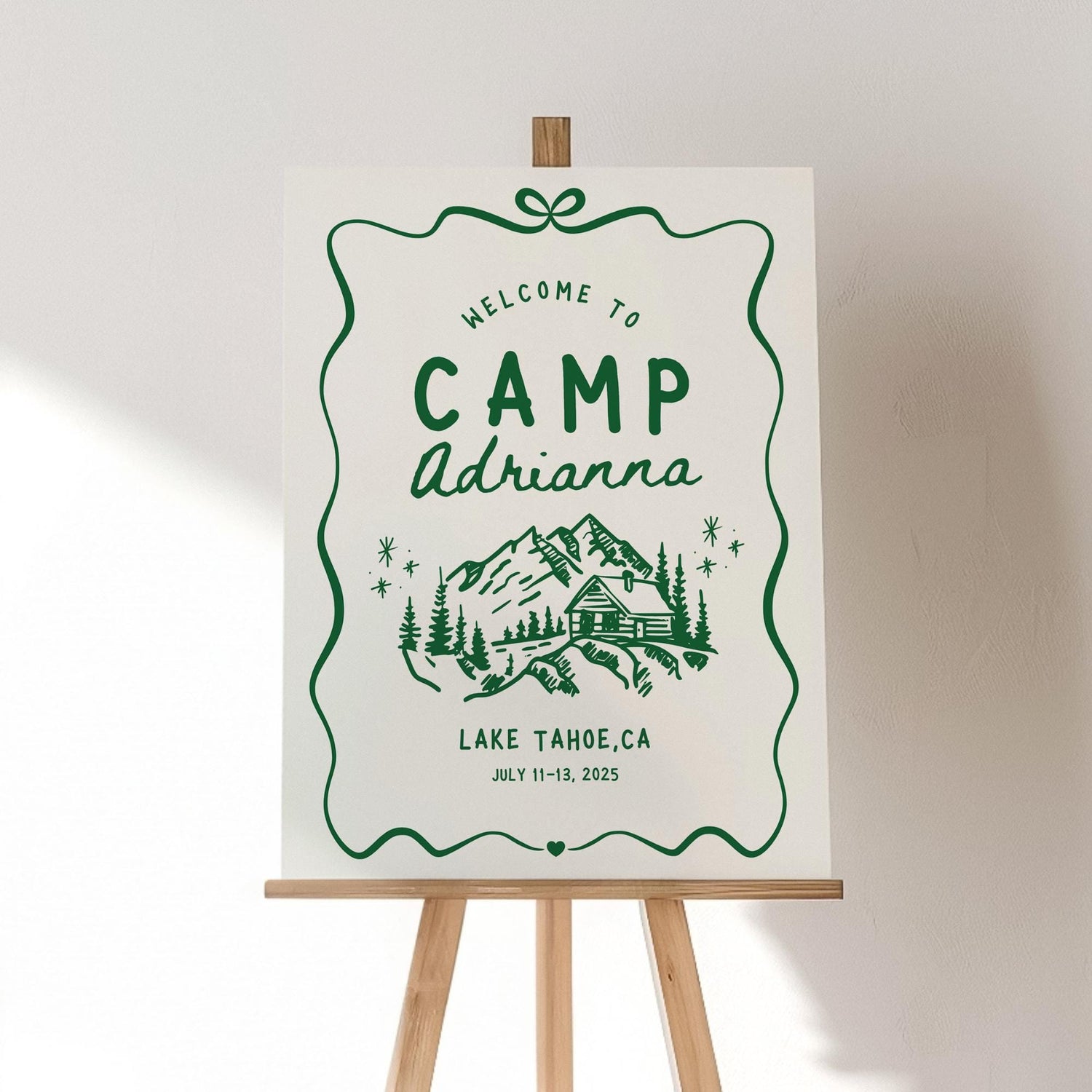 Camp Bachelorette Welcome Sign – Hand Drawn Camp Bach Canva Template