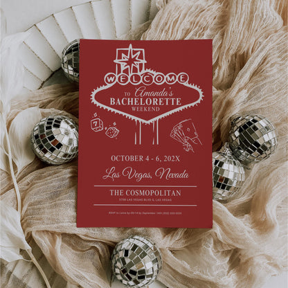 Vegas Bachelorette Invitation Template, Editable Bachelorette Party Invite, Sin City Bachelorette, Printable Vegas Invite Itinerary Canva