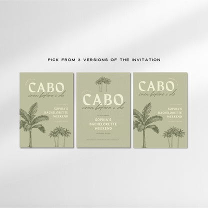 Cabo &amp; Tulum Bachelorette Itinerary – Mexico Travel Weekend Invitation &amp; Checklist Canva Template