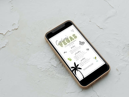 Vegas Bachelorette Weekend Itinerary &amp; Invitation Template – Las Vegas Bach Party Itinerary, Editable Canva Template