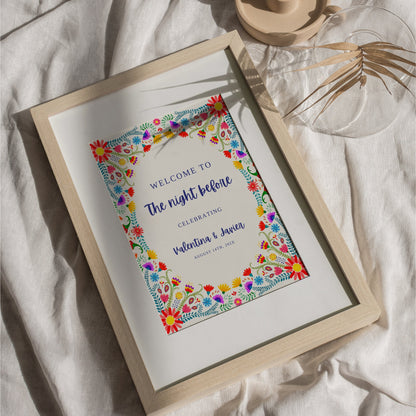 Fiesta Rehearsal Dinner Welcome Sign – Editable Mexican Party Canva Template