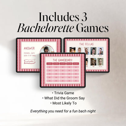 Girls Gone Mild Bachelorette Games Bundle | Animated Canva Party Games