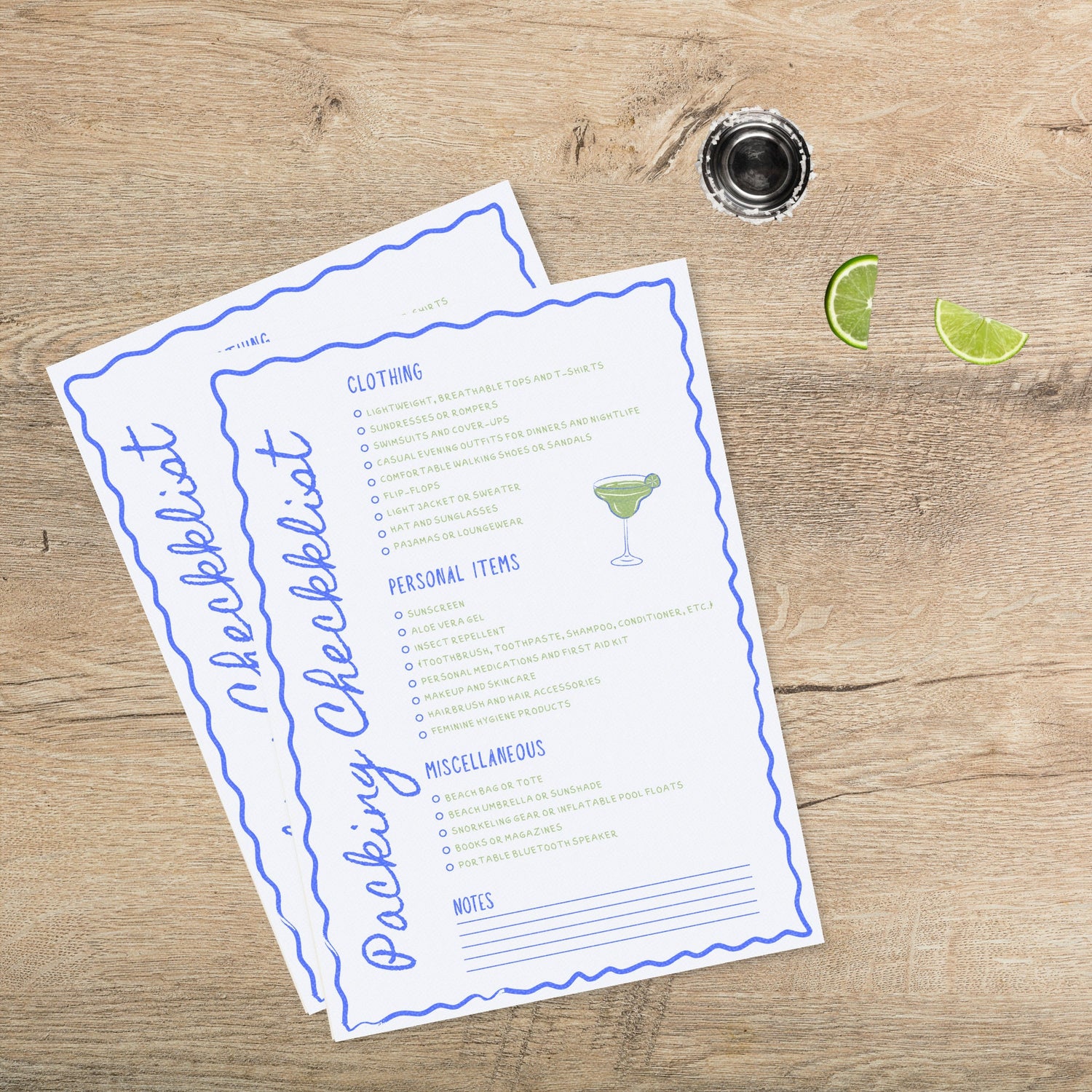 Wavy Margs and Matrimony Bachelorette Invitation &amp; Itinerary – Editable Canva Template