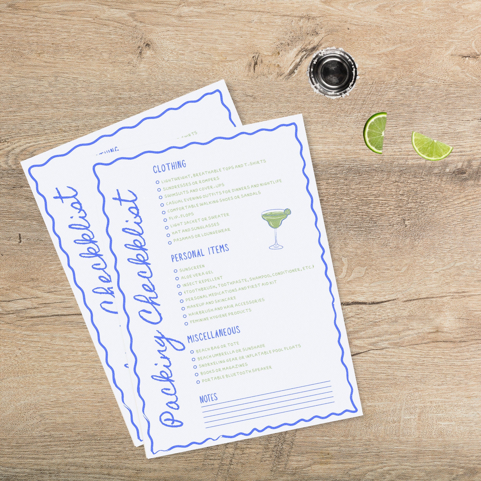 Wavy Margs and Matrimony Bachelorette Invitation &amp; Itinerary – Editable Canva Template