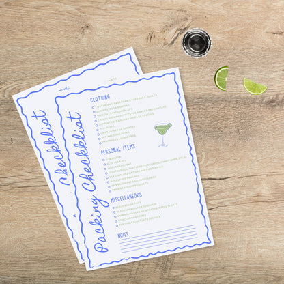Wavy Margs and Matrimony Bachelorette Invitation &amp; Itinerary – Editable Canva Template