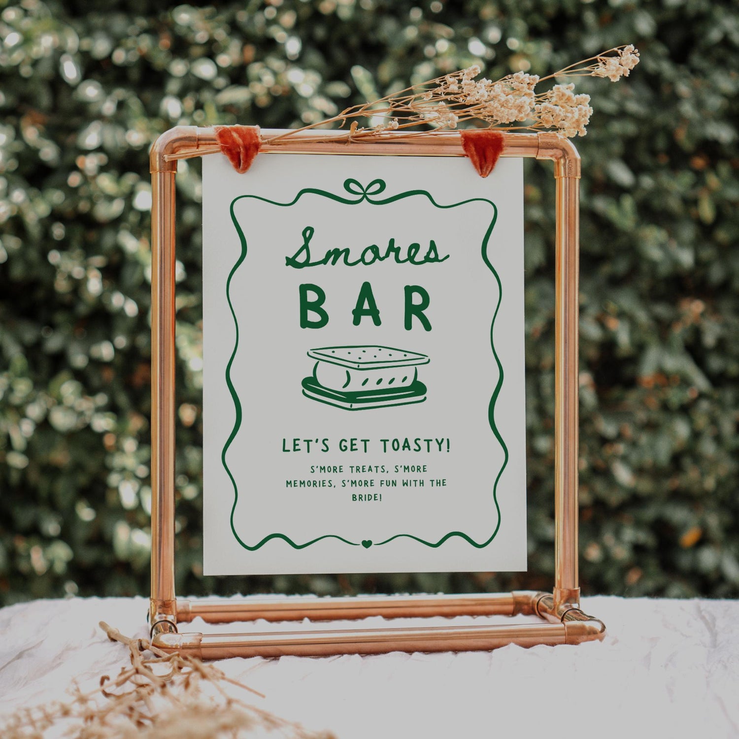 Camp Bachelorette S’mores Bar Sign – Camp Bach Decor Canva Template