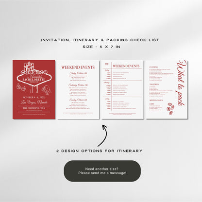 Vegas Bachelorette Invitation Template, Editable Bachelorette Party Invite, Sin City Bachelorette, Printable Vegas Invite Itinerary Canva