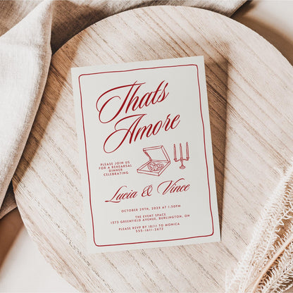 That’s Amore Italian Engagement Party Invitation – Editable Canva Template