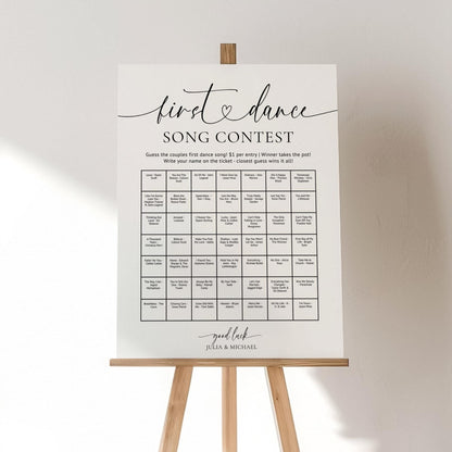 Wedding First Dance Contest Sign Template – Editable Canva Wedding Game, Reception Table Game, Rehearsal Dinner Activity