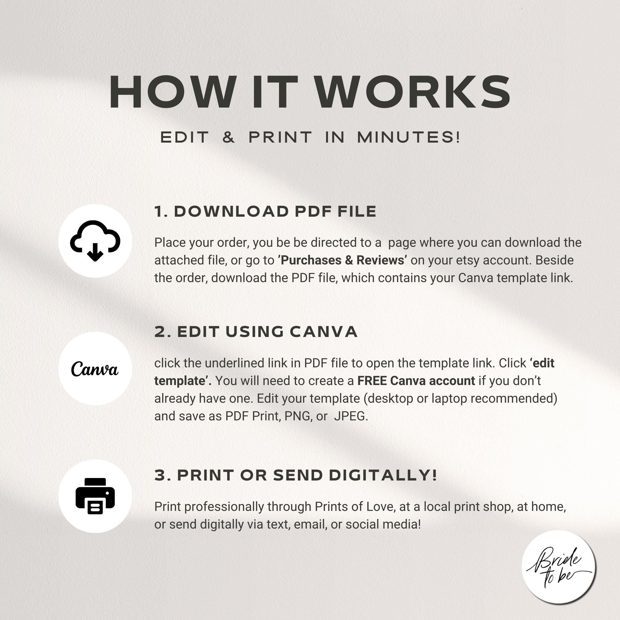 Las Vegas Bachelorette Invitation &amp; Weekend Itinerary – Editable Canva Template Bundle