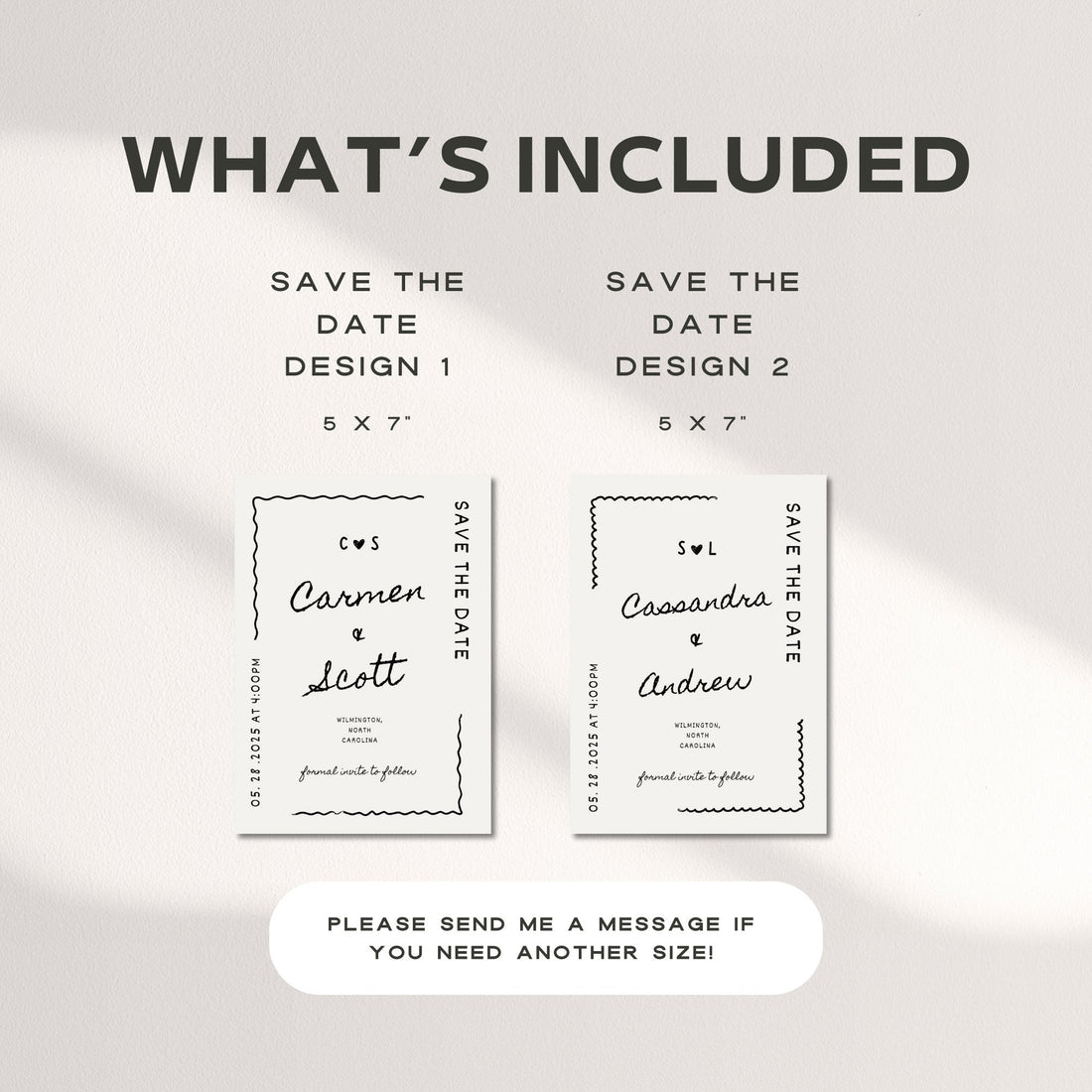 Hand-Drawn Save The Date Template – Whimsical Minimal Wedding Announcement Canva DIY