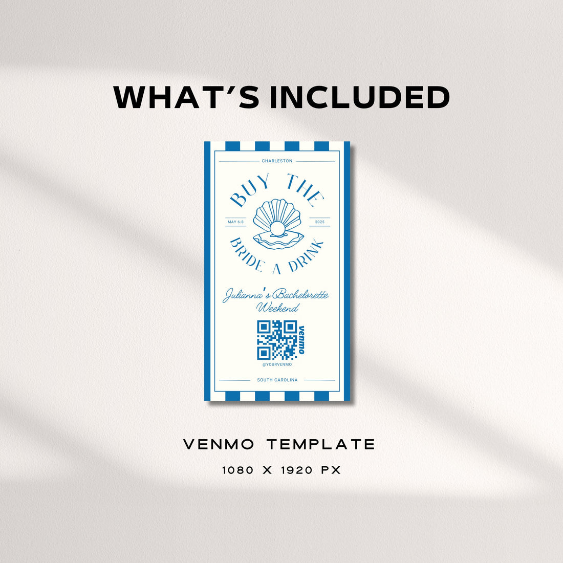 Buy the Bride a Drink Instagram Story – Venmo QR Bachelorette Canva Template