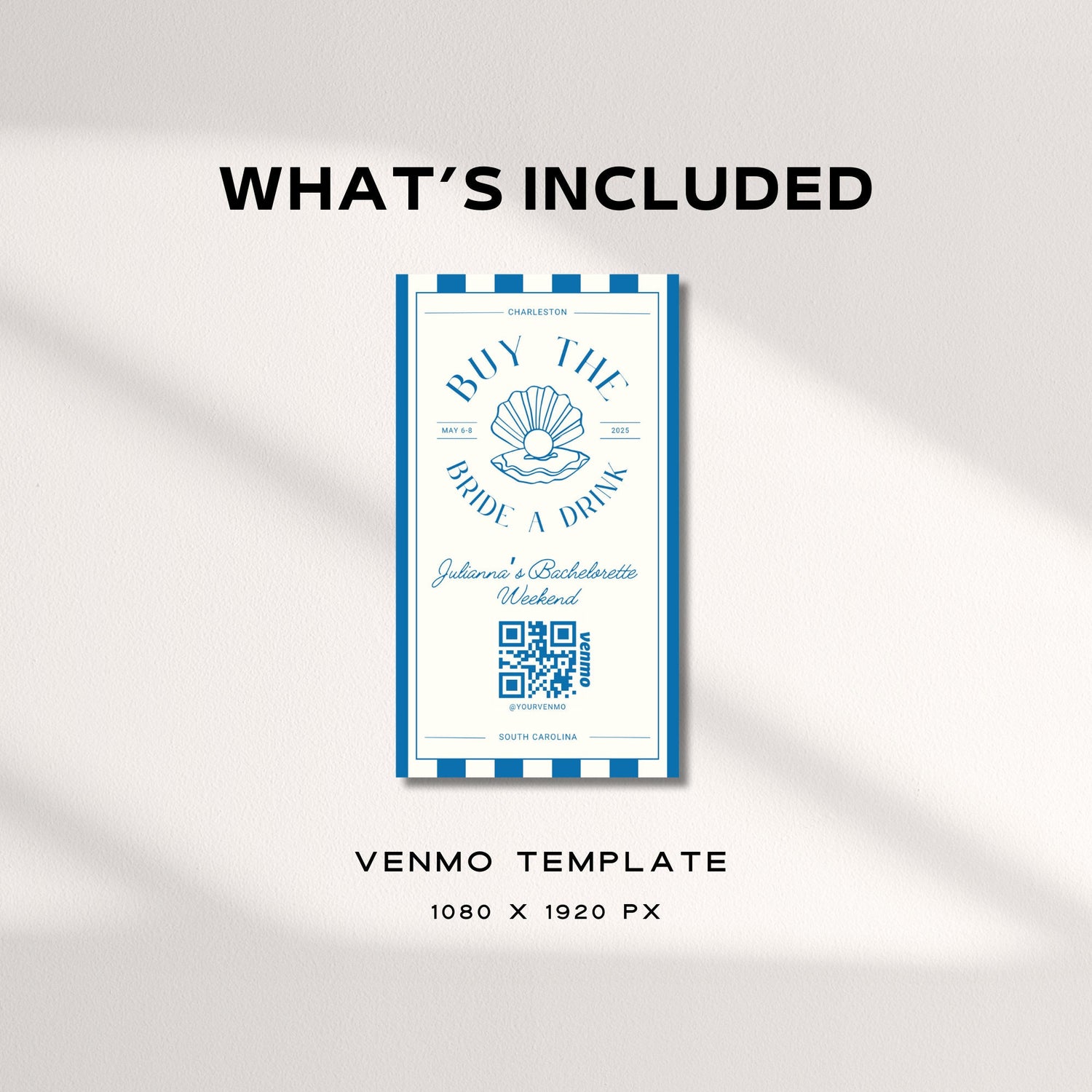 Buy the Bride a Drink Instagram Story – Venmo QR Bachelorette Canva Template