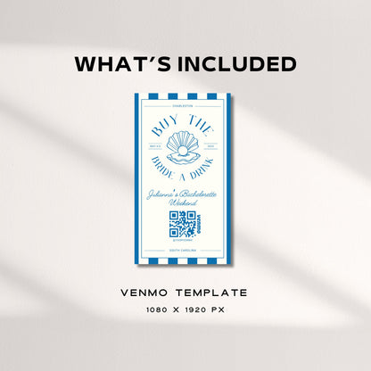 Buy the Bride a Drink Instagram Story – Venmo QR Bachelorette Canva Template
