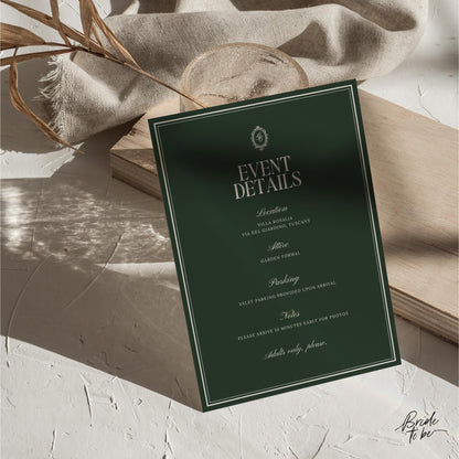 Forest Green Engagement Party Invitation – Elegant Estate Canva Template