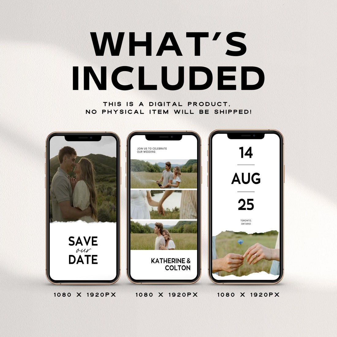 Animated Save The Date Video Invitation Template, Photo Animated Invitation, Wedding Save The Date Template, Digital Invite, Editable Canva