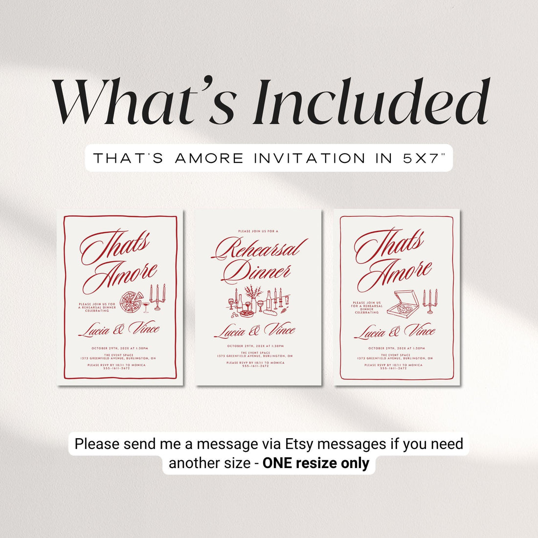 That’s Amore Italian Engagement Party Invitation – Editable Canva Template