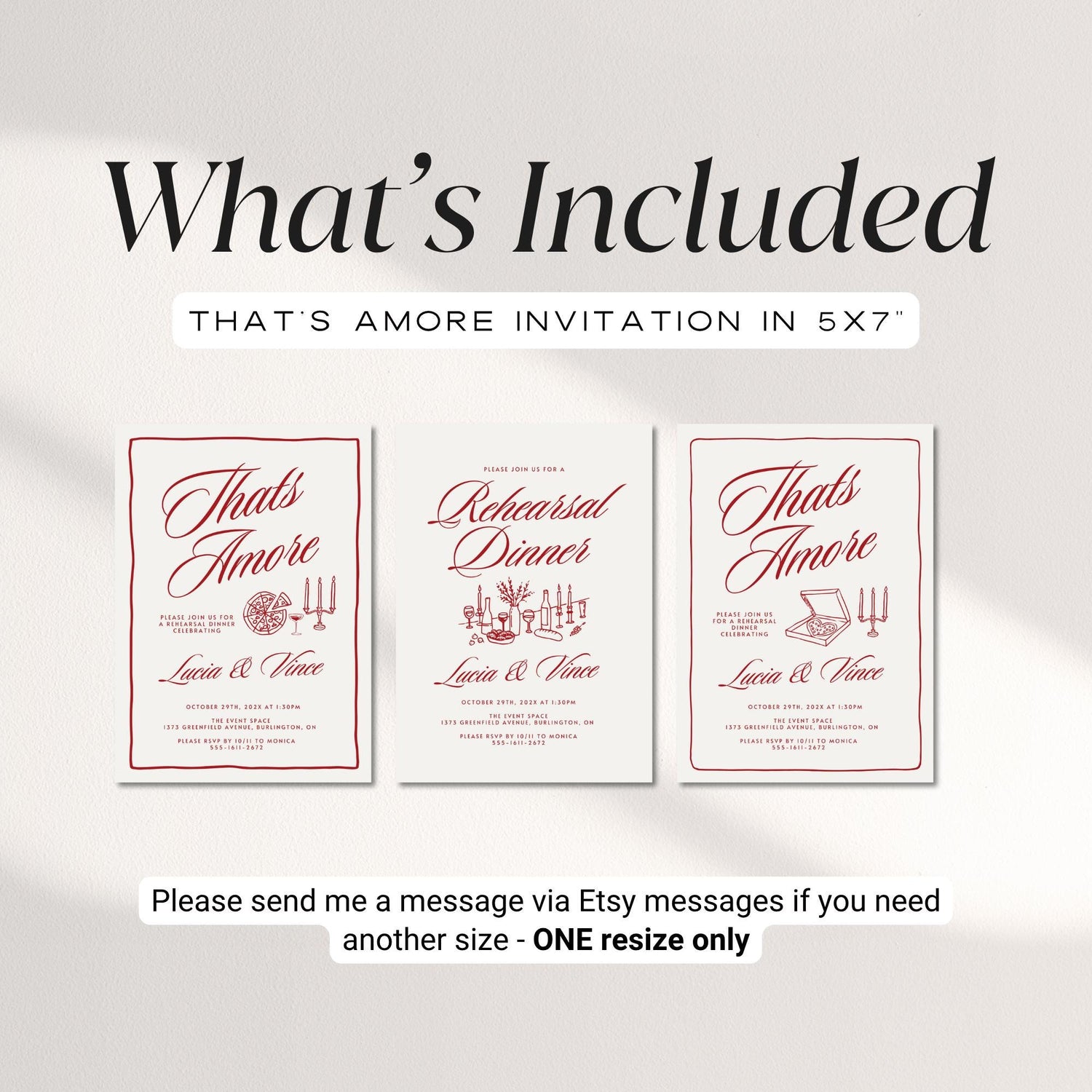 That’s Amore Italian Engagement Party Invitation – Editable Canva Template