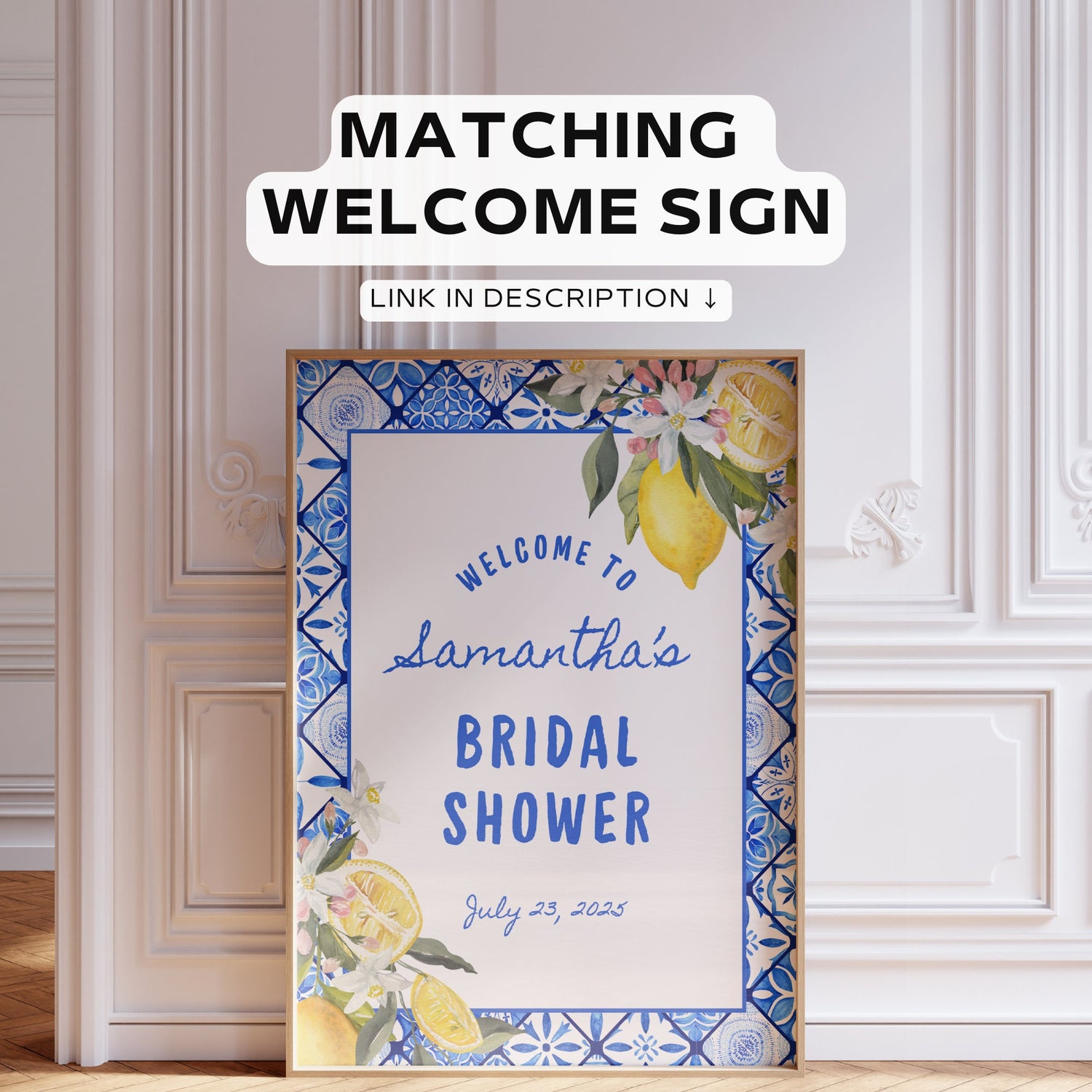 Italian Lemons Bridal Shower Invitation, Italian Bridal Shower Invitation, Lemon Bridal Shower Invitations Template, Citrus Mediterranean