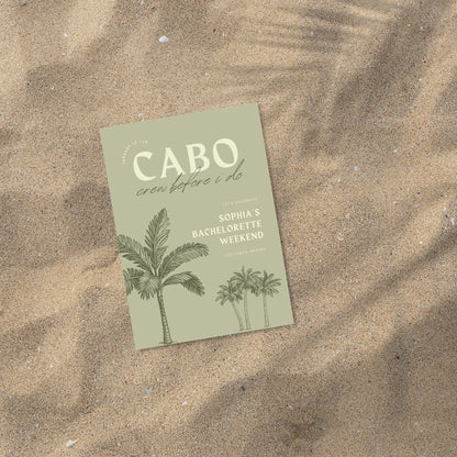 Cabo &amp; Tulum Bachelorette Itinerary – Mexico Travel Weekend Invitation &amp; Checklist Canva Template
