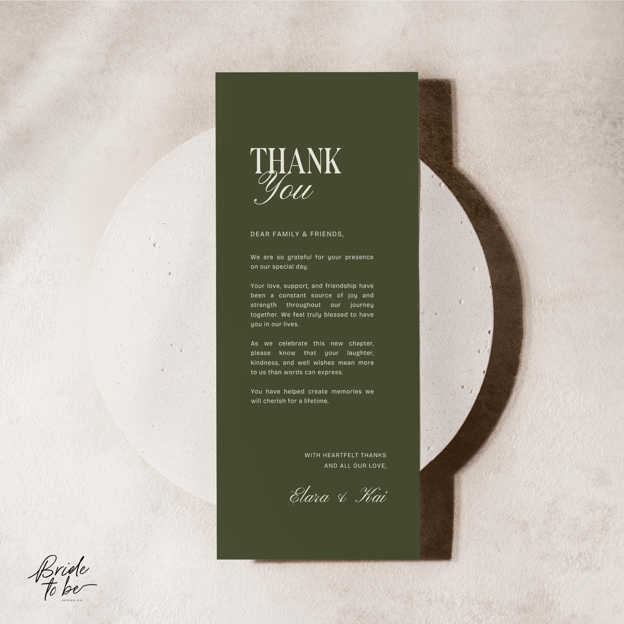 Old Money Wedding Menu &amp; Place Cards Set - Olive Green Elegant Canva Templates