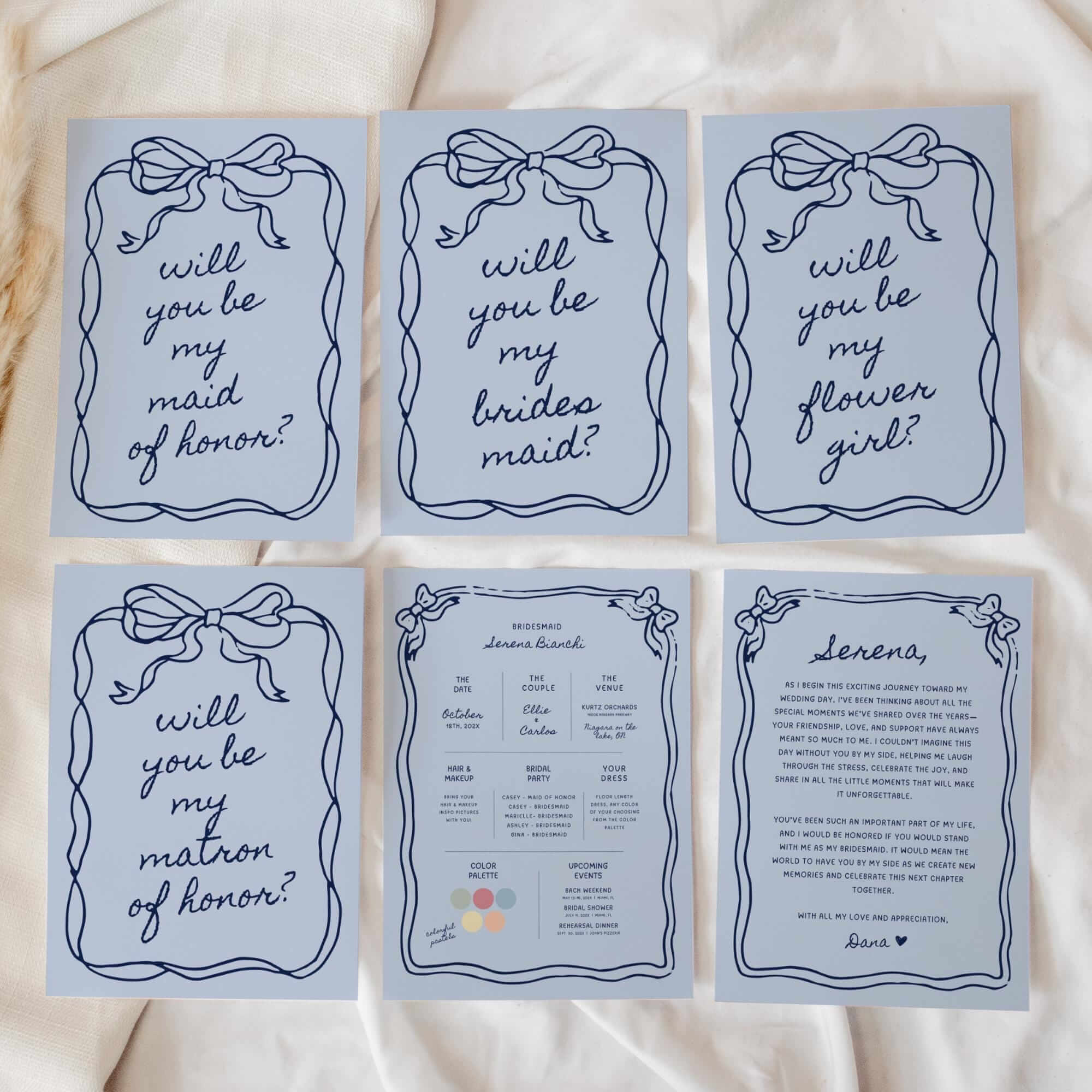 Bridesmaid Proposal Template – Editable Canva Cards for Maid of Honor, Bridesmaids, Flower Girl &amp; Wedding Party