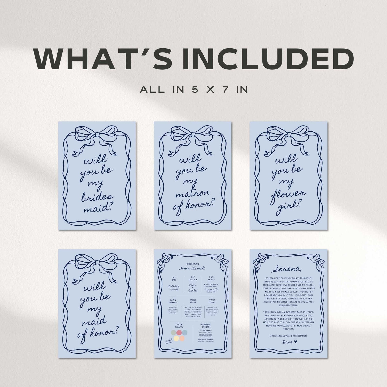 Bridesmaid Proposal Template – Editable Canva Cards for Maid of Honor, Bridesmaids, Flower Girl &amp; Wedding Party