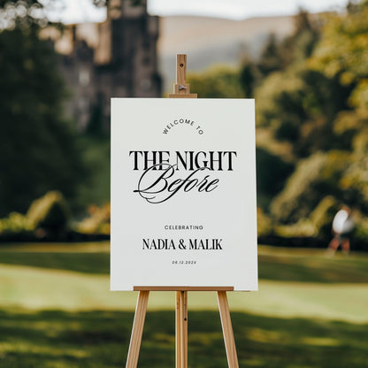 The Night Before Rehearsal Dinner Welcome Sign – Modern Minimalist Canva Template