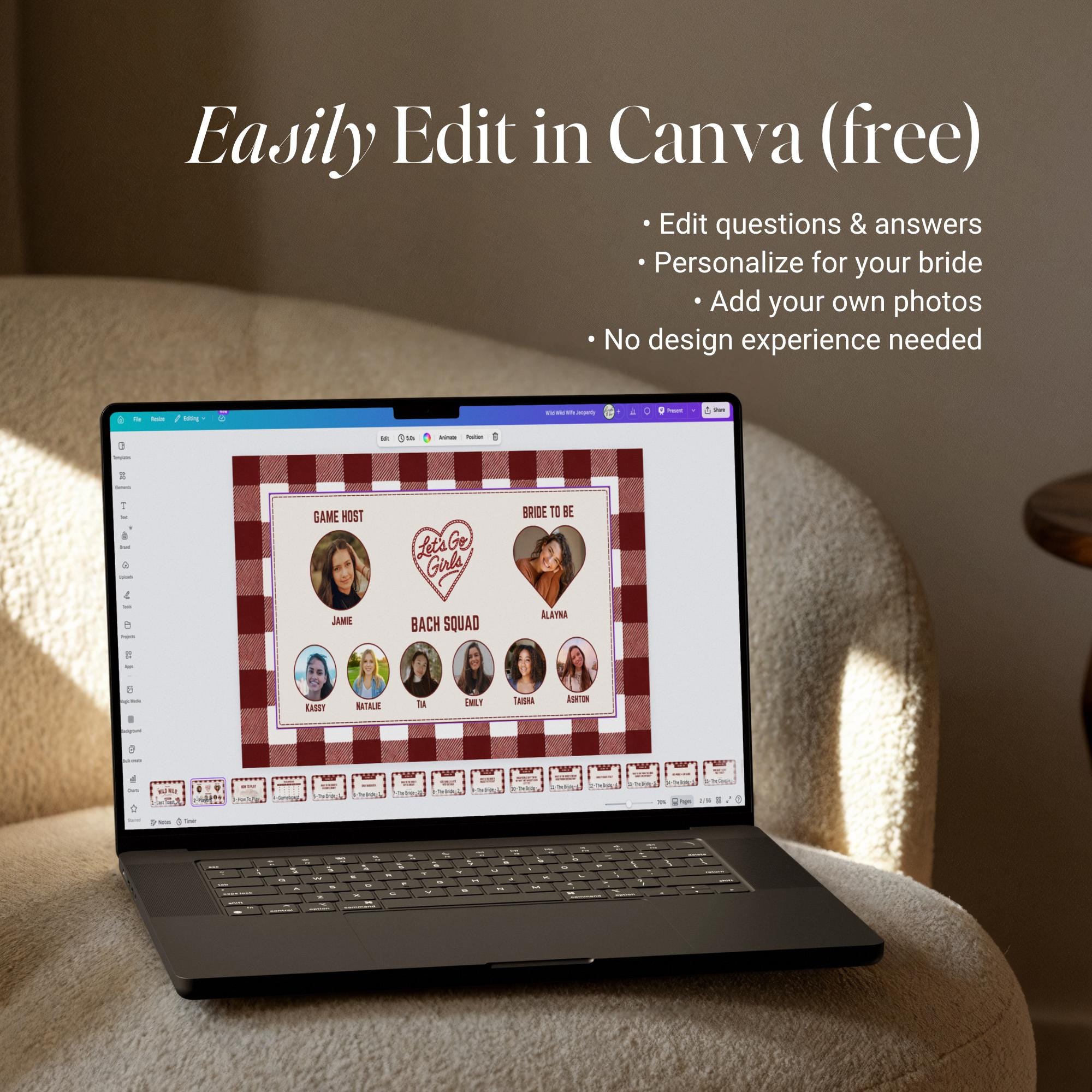 Wild Wild Bachelorette Games Bundle | Animated Canva Party Games