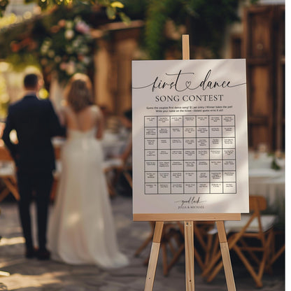 Wedding First Dance Contest Sign Template – Editable Canva Wedding Game, Reception Table Game, Rehearsal Dinner Activity