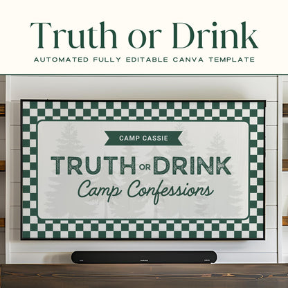 Camp Bach Truth or Drink Bachelorette Party Game – Editable Canva Presentation