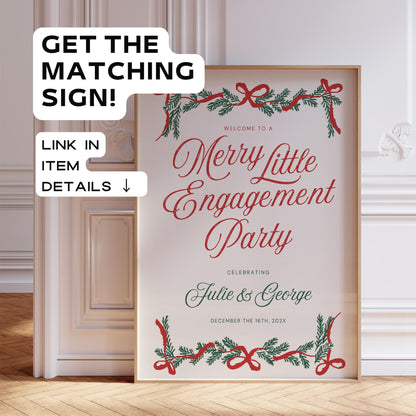 Christmas Engagement Party Invitation Template – Merry Little Engagement Digital Canva DIY
