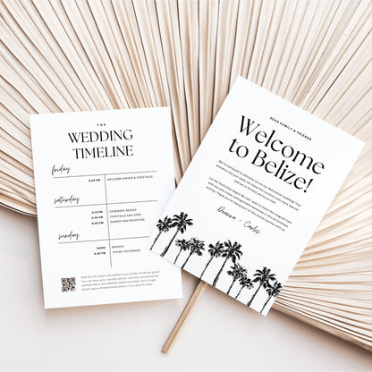 Wedding Welcome Letter &amp; Weekend Itinerary Template – Destination Wedding Canva (5x7)