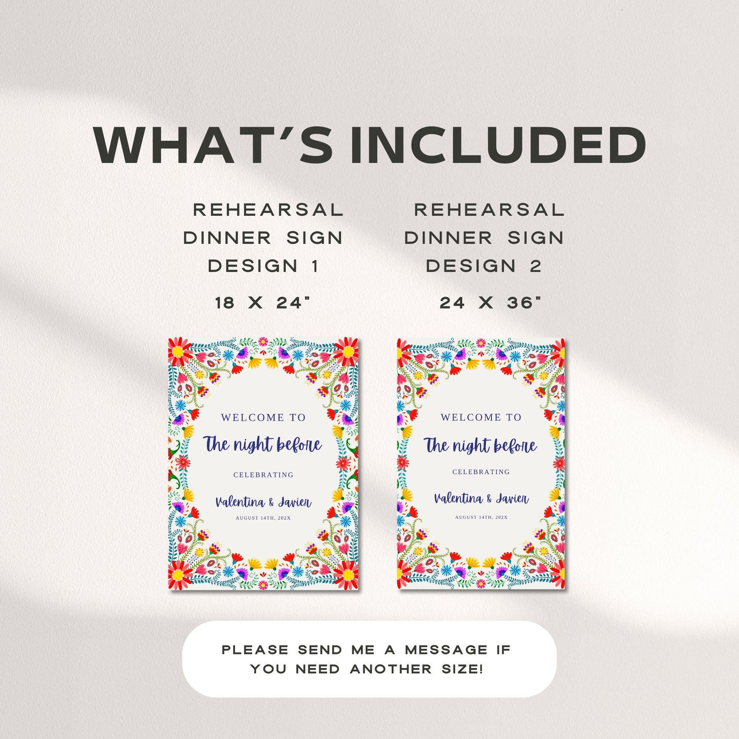Fiesta Rehearsal Dinner Welcome Sign – Editable Mexican Party Canva Template