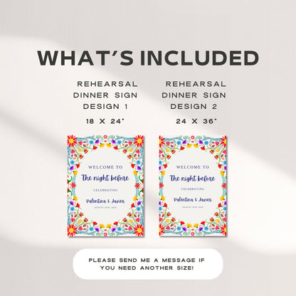 Fiesta Rehearsal Dinner Welcome Sign – Editable Mexican Party Canva Template