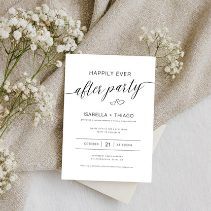 Nothing Fancy Just Love Elopement Announcement – Minimal Photo Elopement Invitation Canva Template