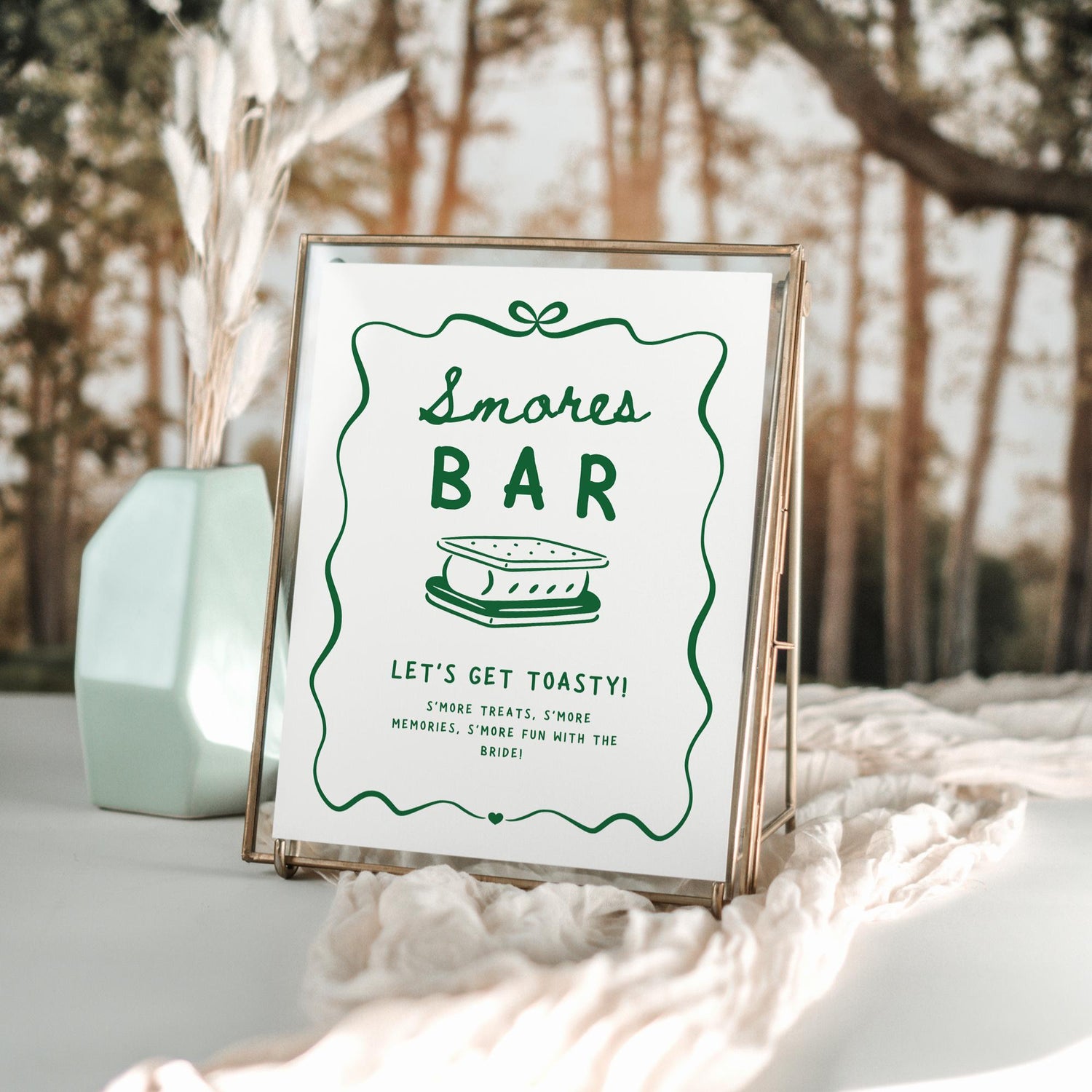 Camp Bachelorette S’mores Bar Sign – Camp Bach Decor Canva Template